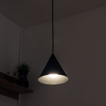 Luster na lanku ETNA II 1xE27/15W/230V, priemer 18,5 cm, čierny