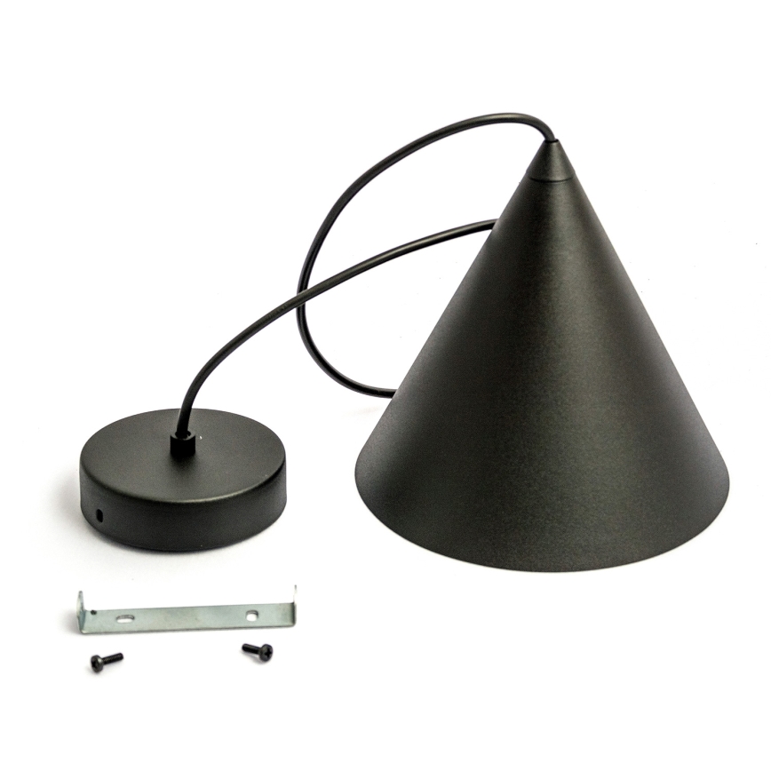 Luster na lanku ETNA II 1xE27/15W/230V, priemer 18,5 cm, čierny