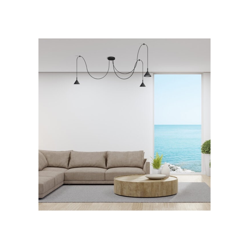 Luster na lanku ETNA LONG 3xGX53/10W/230V pavúk čierna