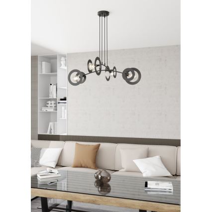 Luster na lanku EUFORIA 4xE27/15W/230V čierna