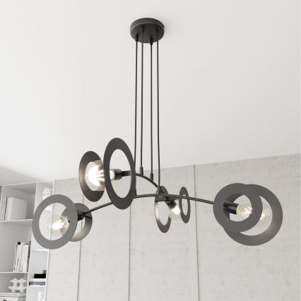 Luster na lanku EUFORIA 4xE27/15W/230V čierna