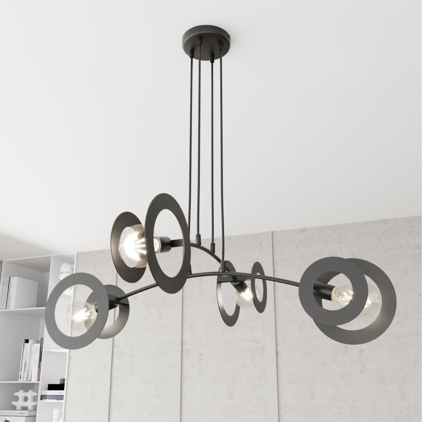 Luster na lanku EUFORIA 4xE27/15W/230V čierna