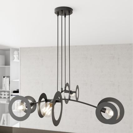 Luster na lanku EUFORIA 4xE27/15W/230V čierna