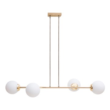 Luster na lanku FIRA 4xE27/60W/230V zlatá