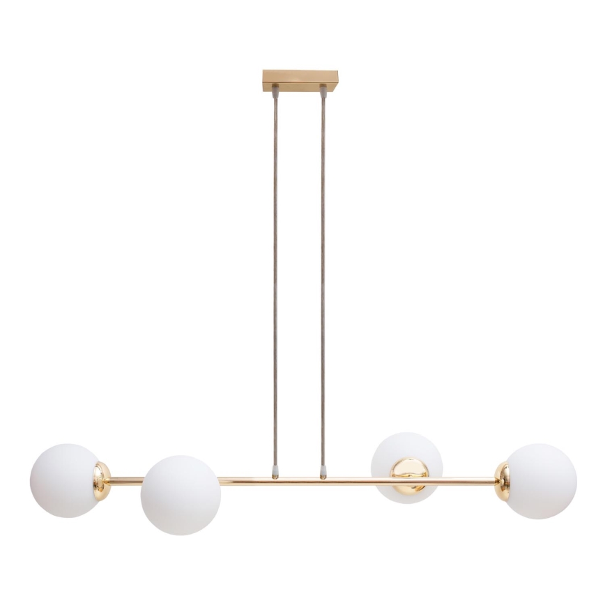 Luster na lanku FIRA 4xE27/60W/230V zlatá