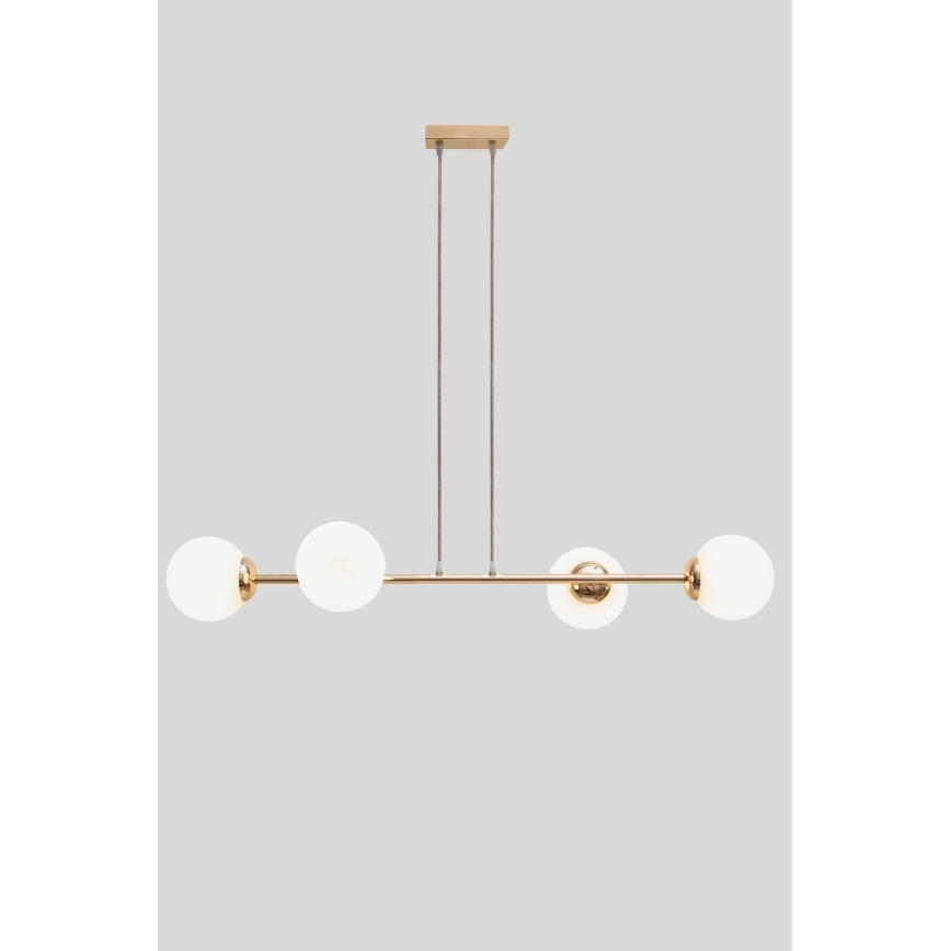 Luster na lanku FIRA 4xE27/60W/230V zlatá