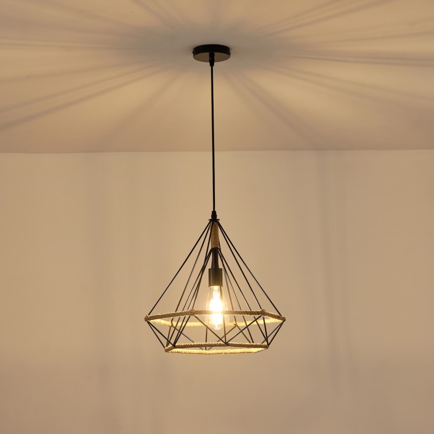 Luster na lanku FLARE 1xE27/15W/230V pr. 38 cm béžová