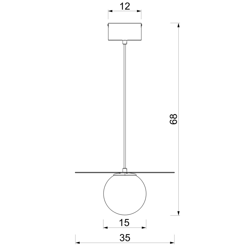 Luster na lanku FLAT 1xE27/15W/230V čierny