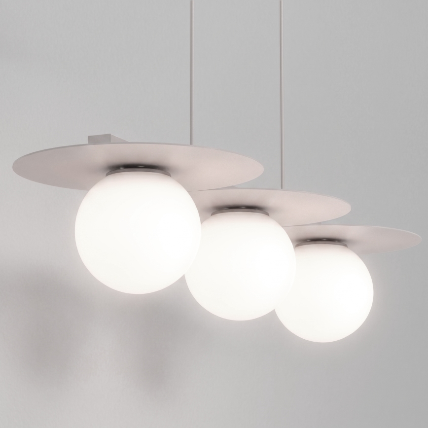 Luster na lanku FLAT 3xE27/15W/230V krémový