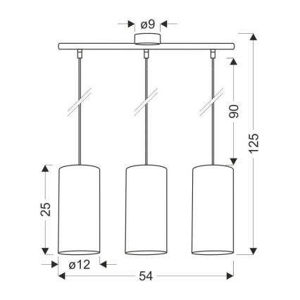 Luster na lanku FLERI 3xE27/60W/230V ratan