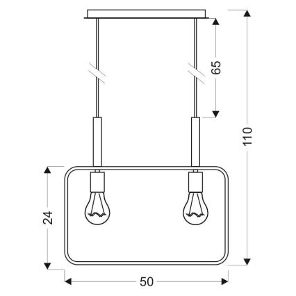 Luster na lanku FRAME 2xE27/60W/230V biela