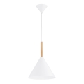 Luster na lanku FUKS 1xE27/15W/230V biela/béžová