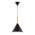 Luster na lanku FUKS 1xE27/15W/230V čierna/béžová