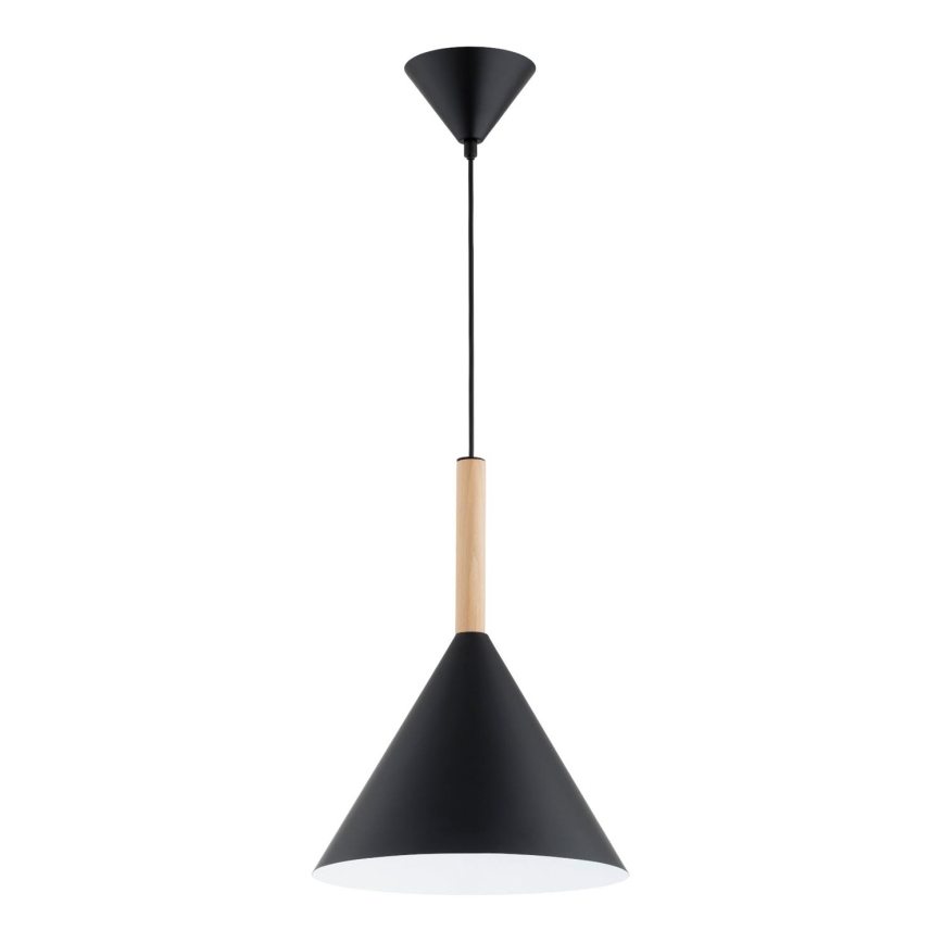 Luster na lanku FUKS 1xE27/15W/230V čierna/béžová