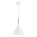 Luster na lanku FUKS 1xE27/15W/230V krémová/béžová