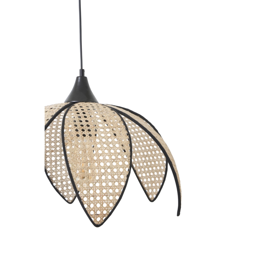 Luster na lanku FUME 1xE27/40W/230V pr. 40 cm čierna/béžová