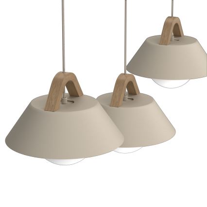 Luster na lanku FUNDA 3xE27/15W/230V béžový