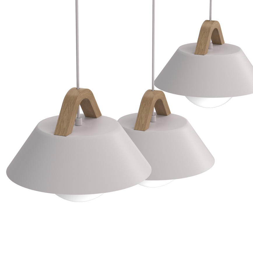 Luster na lanku FUNDA 3xE27/15W/230V krémový