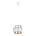 Luster na lanku GABI 1xE27/60W/230V zlatá/biela pr. 20 cm
