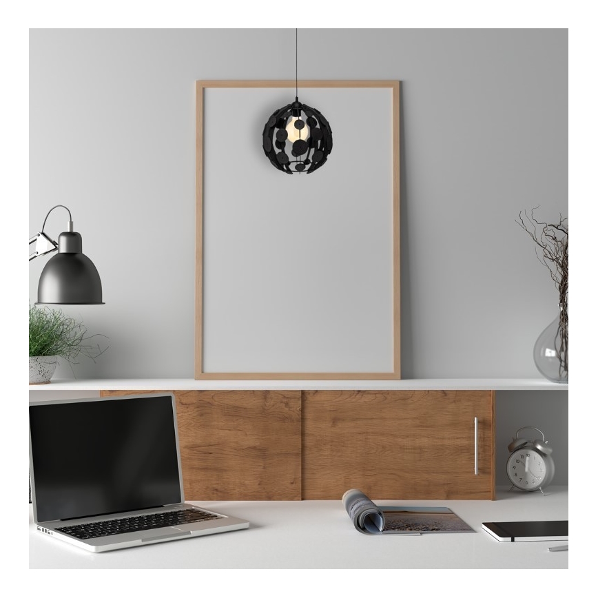 Luster na lanku GAIA 1xE27/60W/230V čierna pr. 18 cm