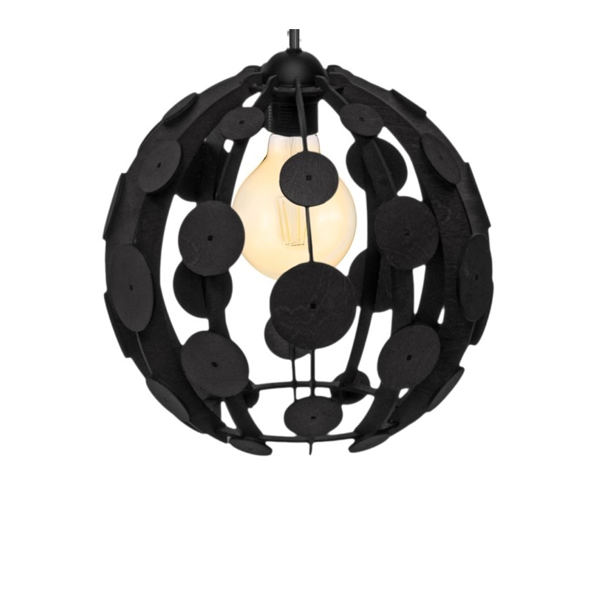Luster na lanku GAIA 3xE27/60W/230V čierna/hnedá