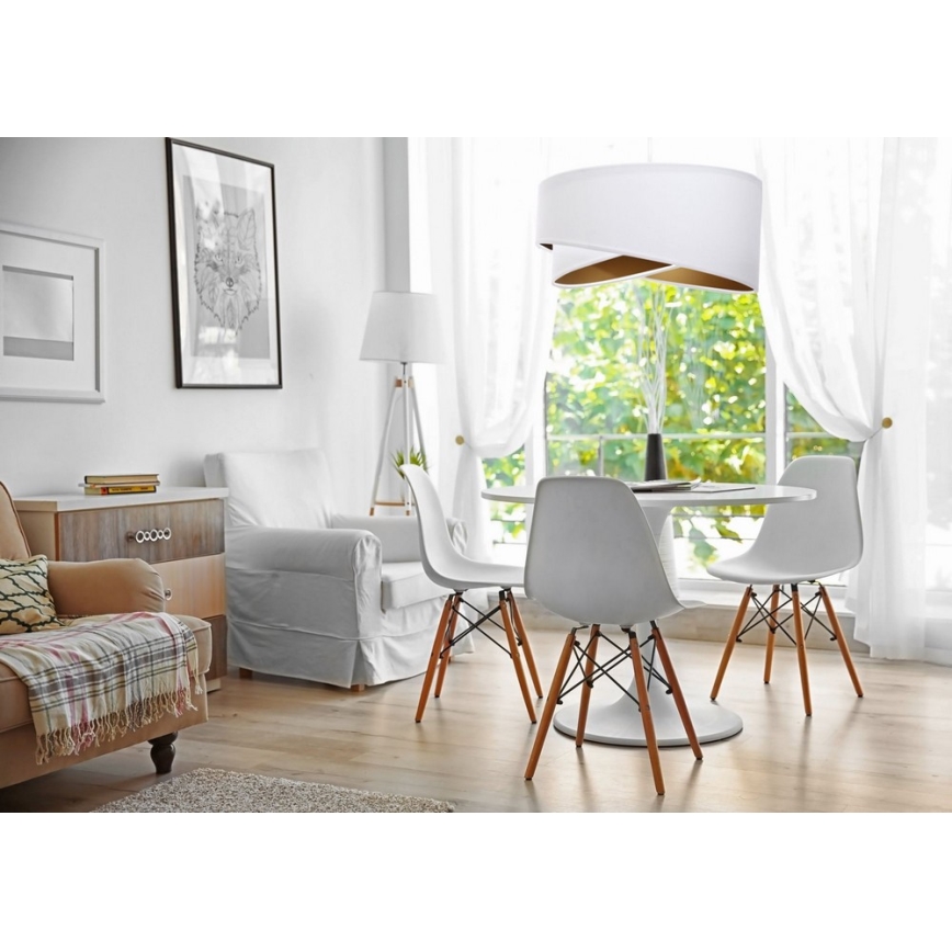 Luster na lanku GALAXY 1xE27/60W/230V biela/zlatá