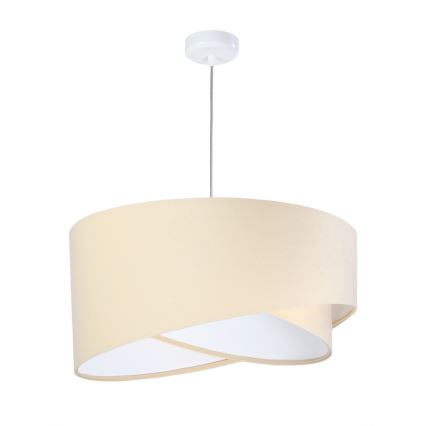 Luster na lanku GALAXY 1xE27/60W/230V krémová/biela