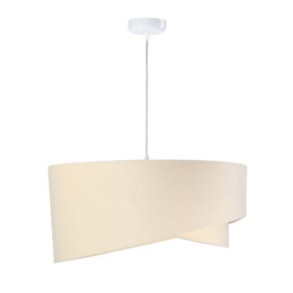 Luster na lanku GALAXY 1xE27/60W/230V béžová/biela