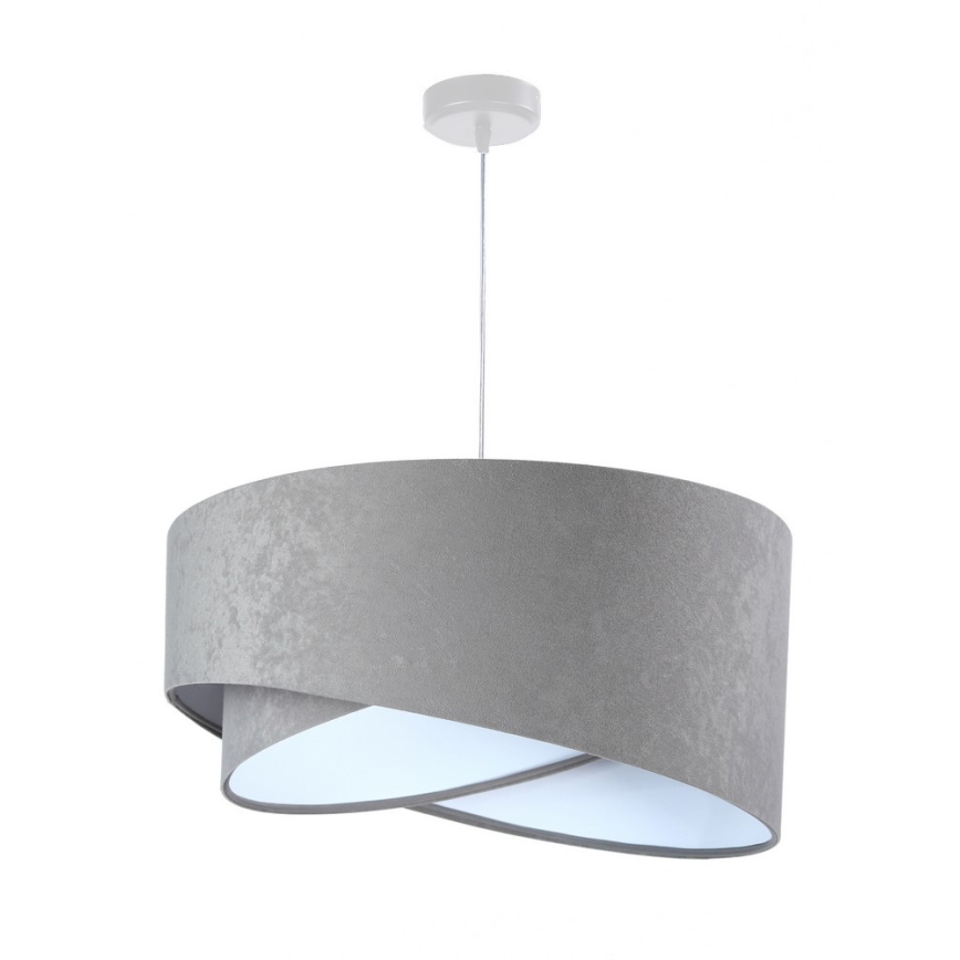 Luster na lanku GALAXY 1xE27/60W/230V šedá/biela
