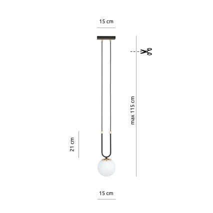 Luster na lanku GLAM 1xE14/10W/230V čierna