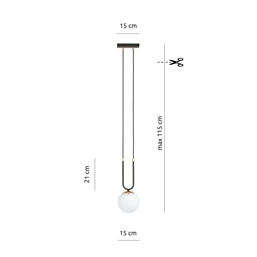 Luster na lanku GLAM 1xE14/10W/230V čierna