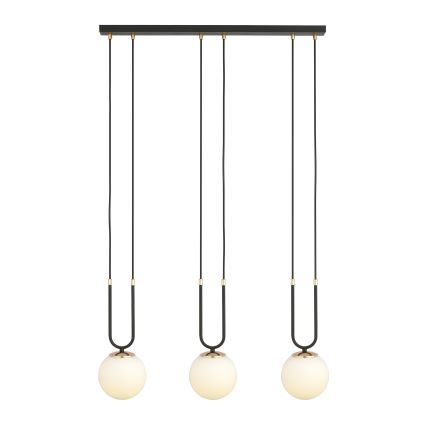 Luster na lanku GLAM 3xE14/10W/230V čierna