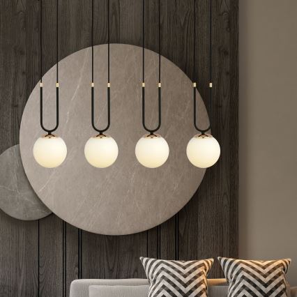 Luster na lanku GLAM 4xE14/10W/230V čierna