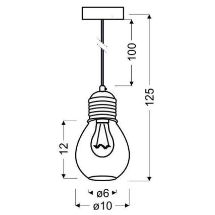 Luster na lanku GLIVA 1xE27/60W/230V