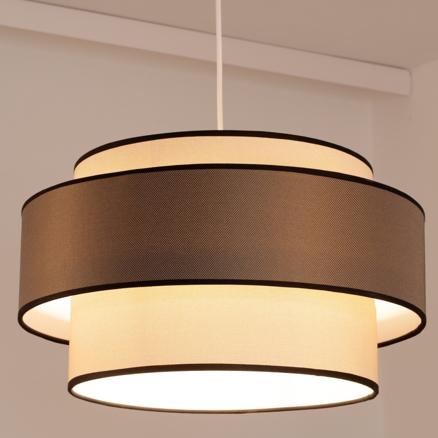 Luster na lanku GRACE 1xE27/60W/230V krémová/hnedá
