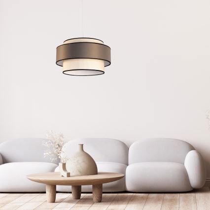 Luster na lanku GRACE 1xE27/60W/230V krémová/hnedá