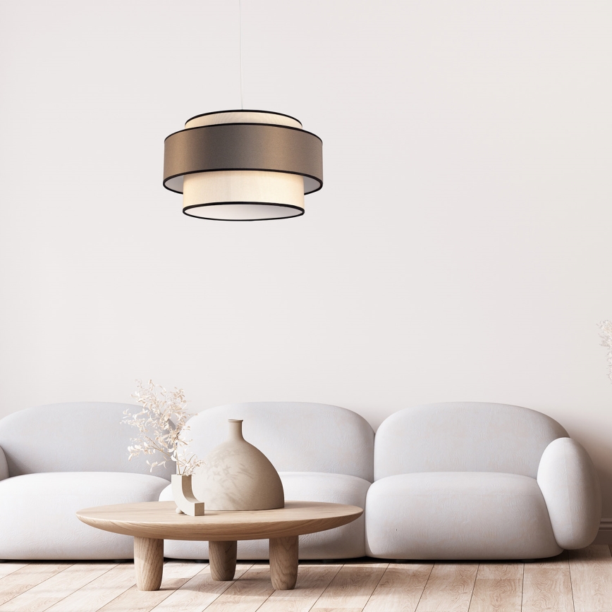 Luster na lanku GRACE 1xE27/60W/230V krémová/hnedá