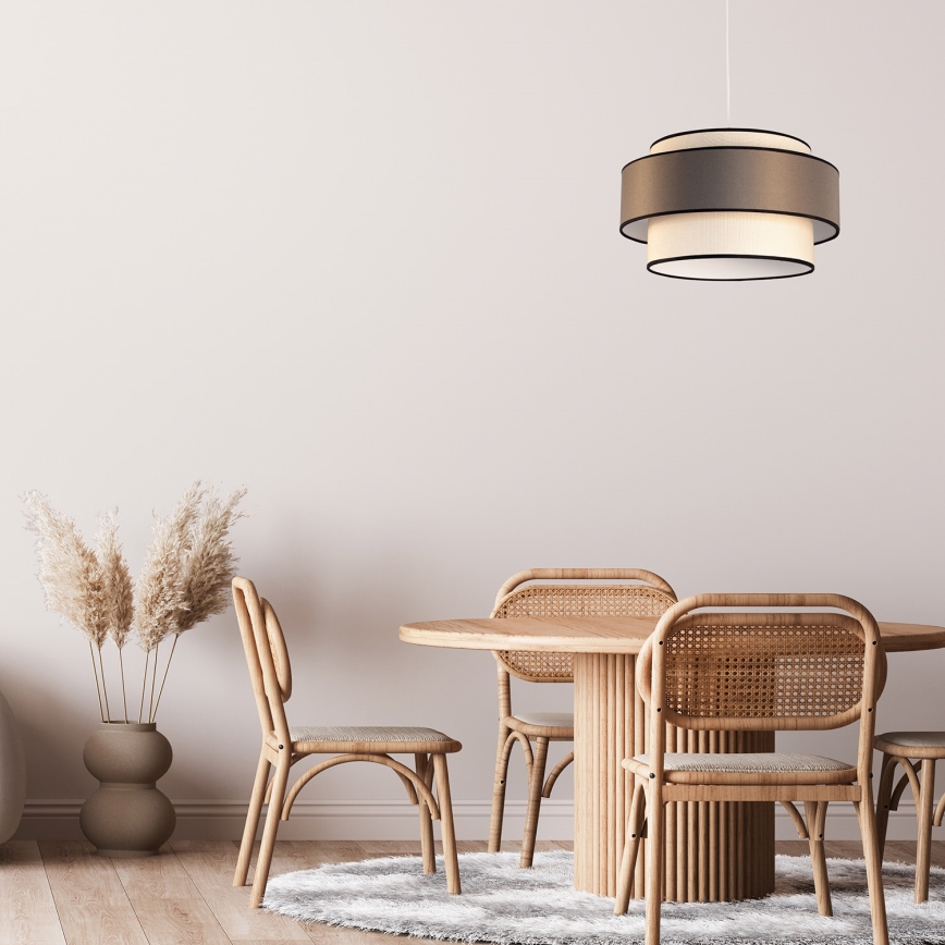 Luster na lanku GRACE 1xE27/60W/230V krémová/hnedá