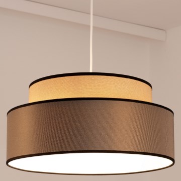 Luster na lanku GRACE 1xE27/60W/230V pr. 40 cm béžová/hnedá