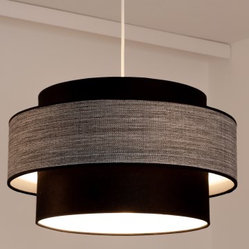 Luster na lanku GRACE 1xE27/60W/230V pr. 40 cm čierna/šedá