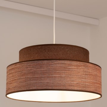Luster na lanku GRACE 1xE27/60W/230V pr. 40 cm hnedá/béžová
