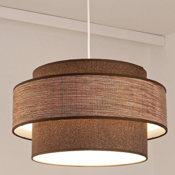 Luster na lanku GRACE 1xE27/60W/230V pr. 40 cm hnedá/béžová