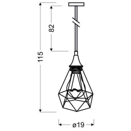 Luster na lanku GRAF 1xE27/60W/230V