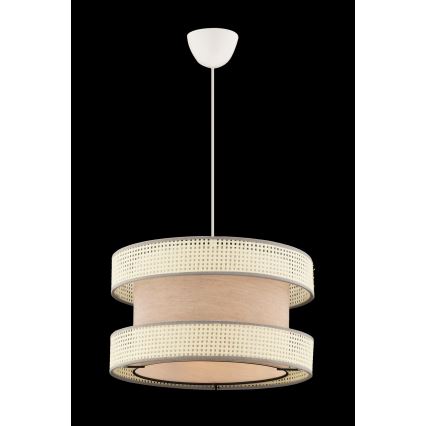 Luster na lanku HALO 1xE27/60W/230V béžový/krémový