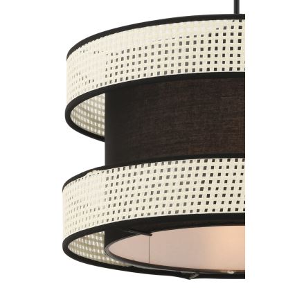 Luster na lanku HALO 1xE27/60W/230V čierna/krémová
