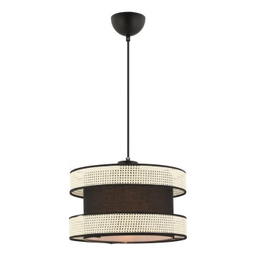 Luster na lánku HALO 1xE27/60W/230V čierny/krémový