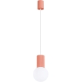 Luster na lanku HALO 1xG9/8W/230V pr. 12 cm ružová