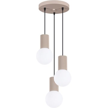 Luster na lanku HALO 3xG9/8W/230V pr. 25 cm béžová