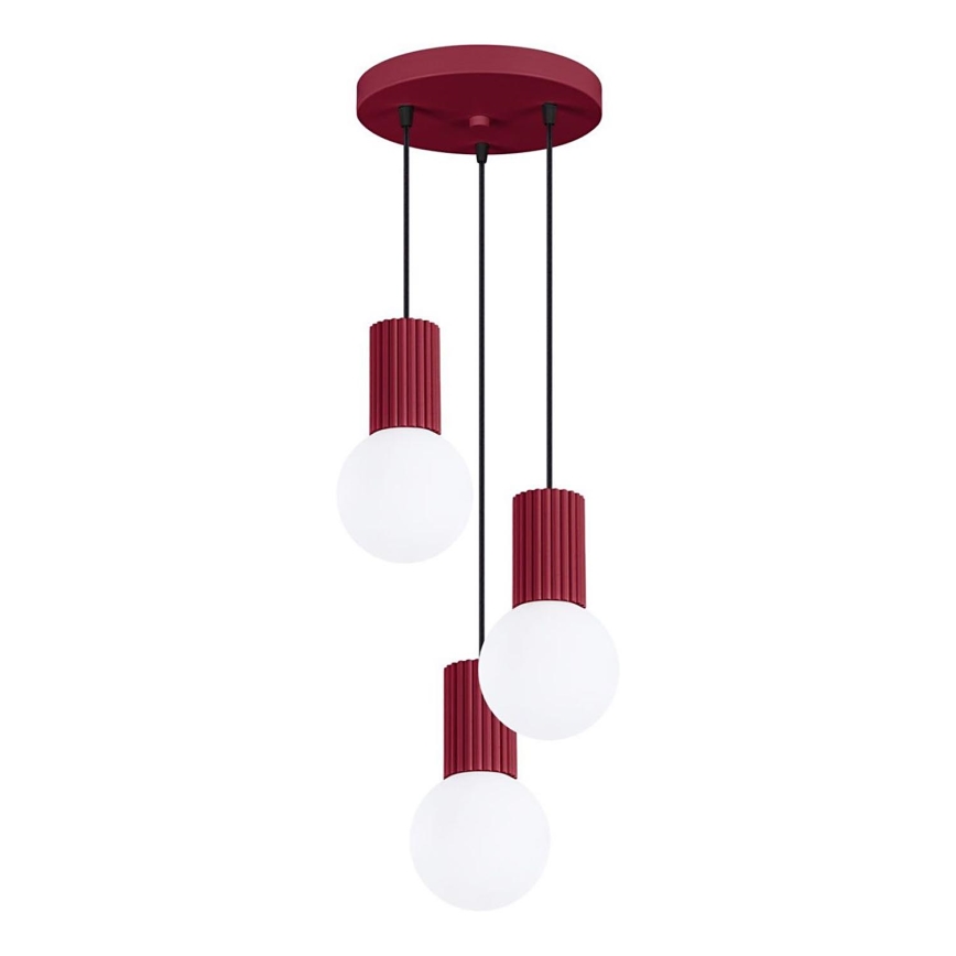 Luster na lanku HALO 3xG9/8W/230V pr. 25 cm červená