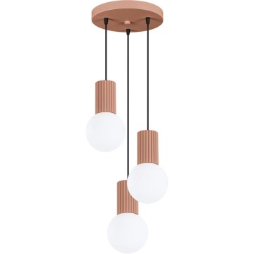Luster na lanku HALO 3xG9/8W/230V pr. 25 cm hnedá